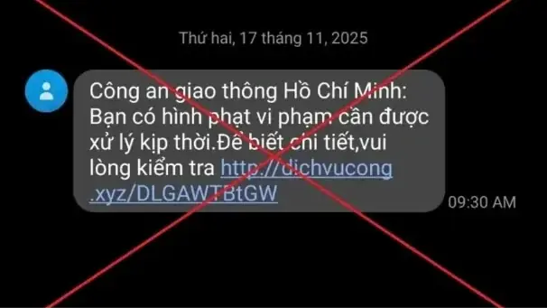 Cảnh báo hình thức lừa đảo qua tin nhắn phạt nguội